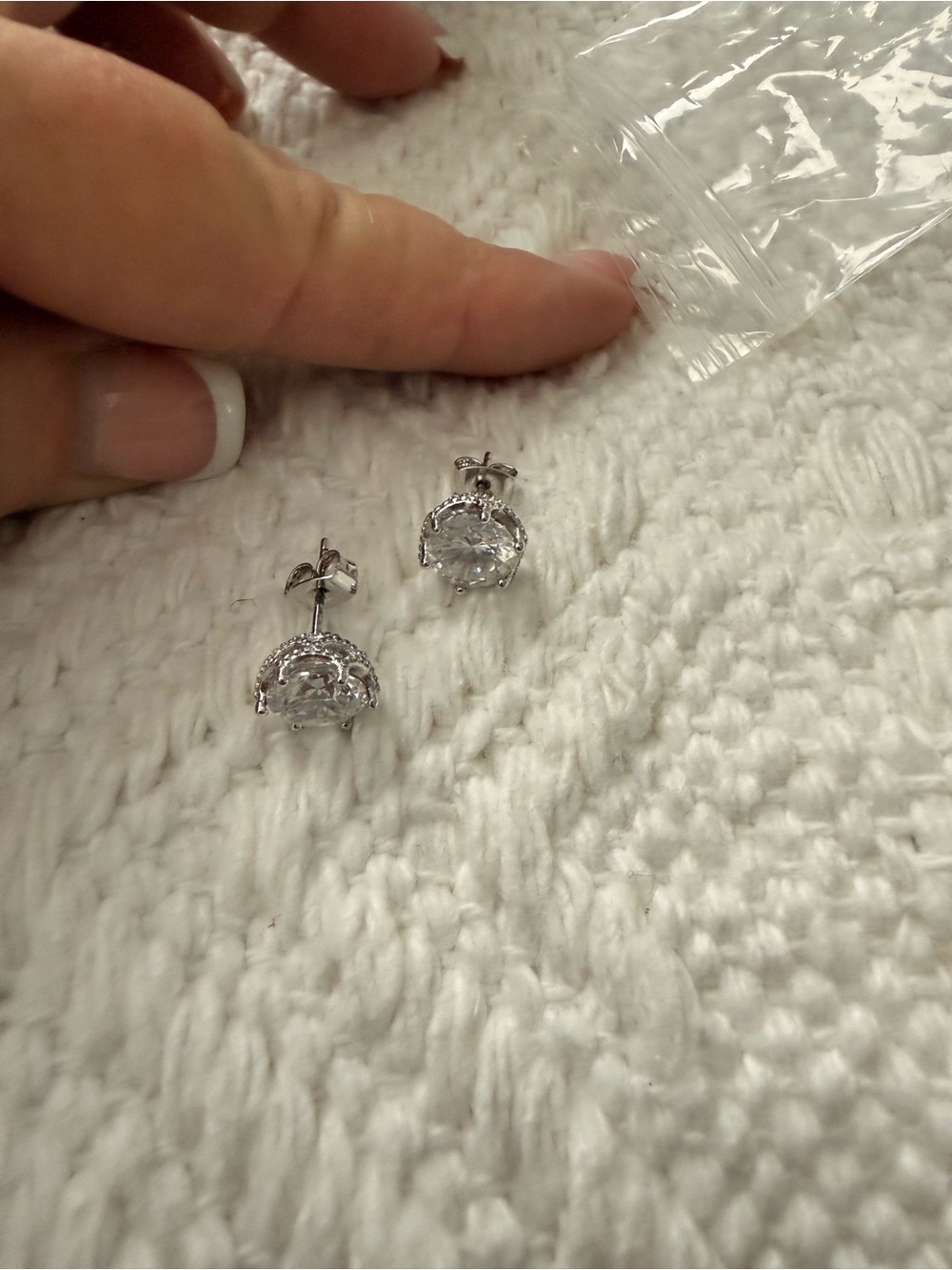 Sterling Silver Clear CZ Halo Stud Earrings - Elegant Women Jewelry